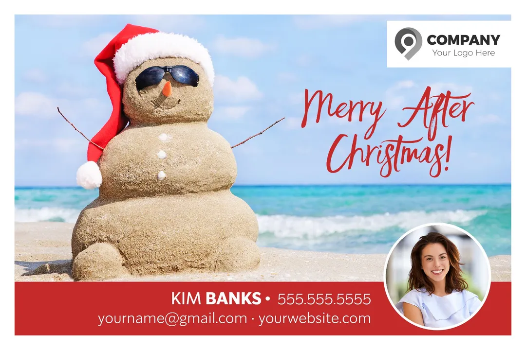 After Christmas past client postcard from Wise Pelican