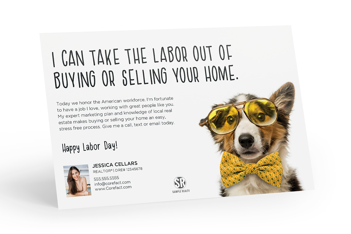 holiday postcard labor day example