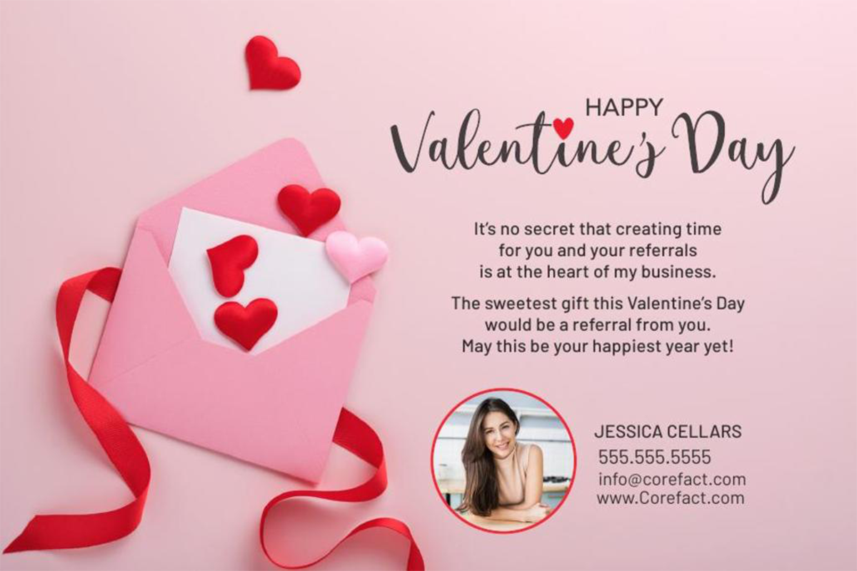 past client postard valentines day