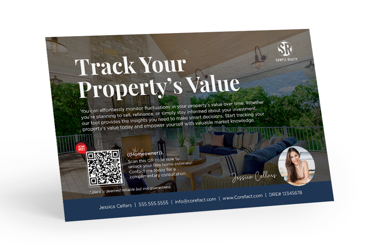 track property value postcard example