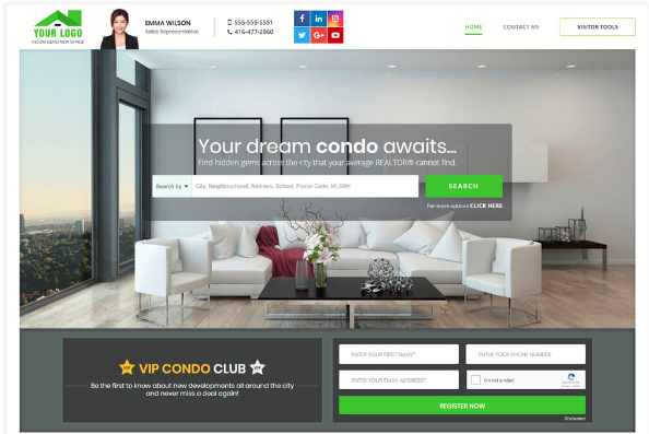 Example iNCOM website for condos. 