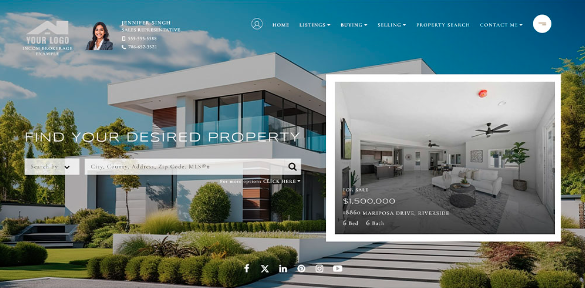 Luxury agent website example from iNCOM. 