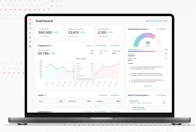 Laptop open displaying the Fello dashboard.