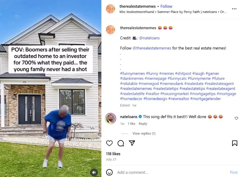Instagram post from @therealestatememes.