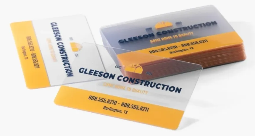 Transparent business card.